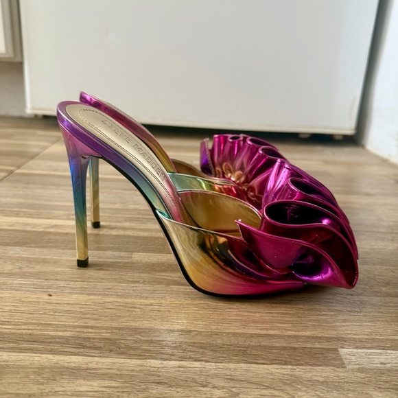 Steve Madden AFFINITY metallic pointed toe stiletto mule heels, women’s size 6 - Picture 5 of 8